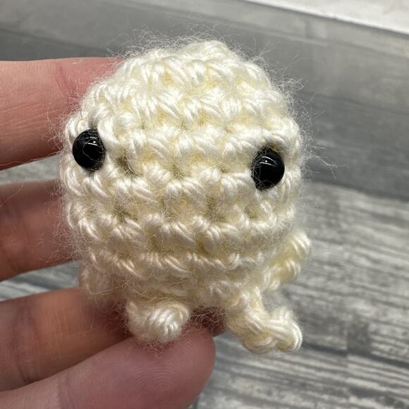 Handmade Octopus In Red Hat Crocheted Amigurumi - Octopus Gnome{CC} - Picture 7 of 10